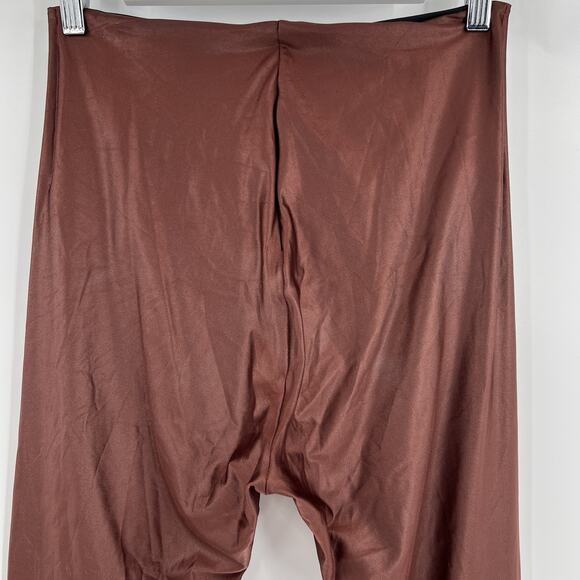 Commando Control Faux Leather Leggings Brown Pull On Stretch Nylon Size Large - Picture 6 of 8